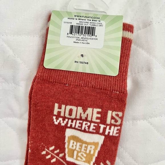 Funatic Unisex Fun Novelty Socks HOME IS WHERE THE BEER IS Men / Women - Picture 9 of 9